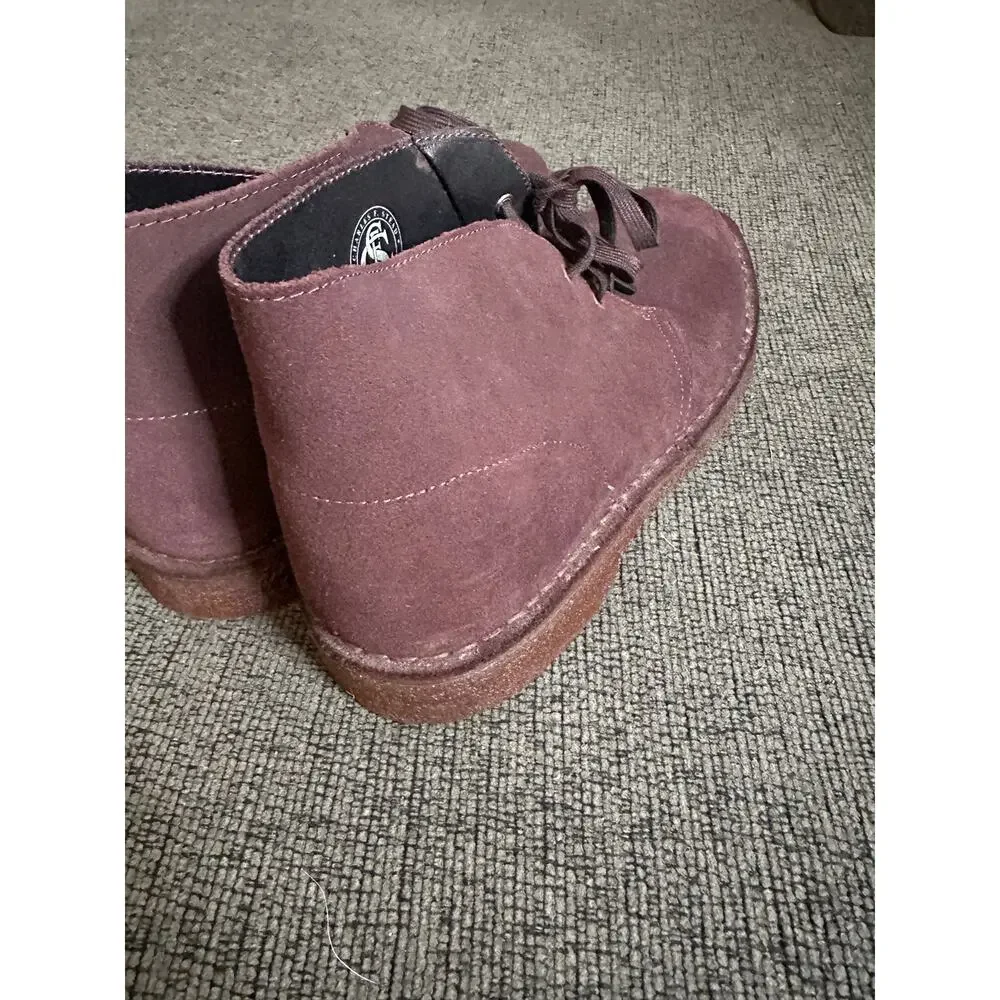 Clarks Originals Desert Boots in Burgundy Suede Chukka Boots Mens 12
